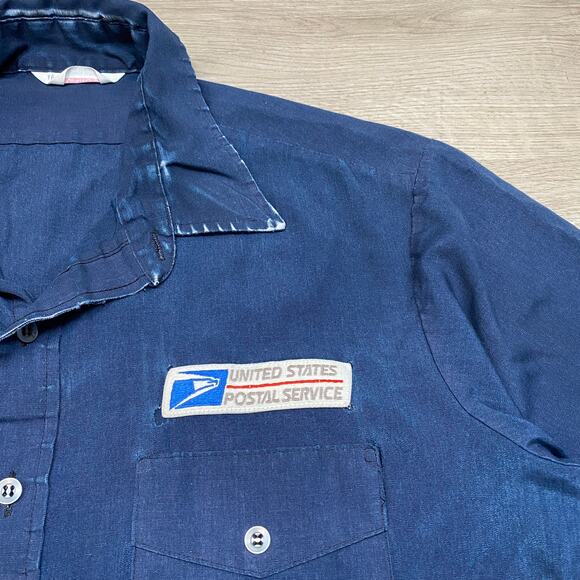 Vintage USPS Mailman Uniform Button Up Shirt Men's XL - Picture 3 of 12